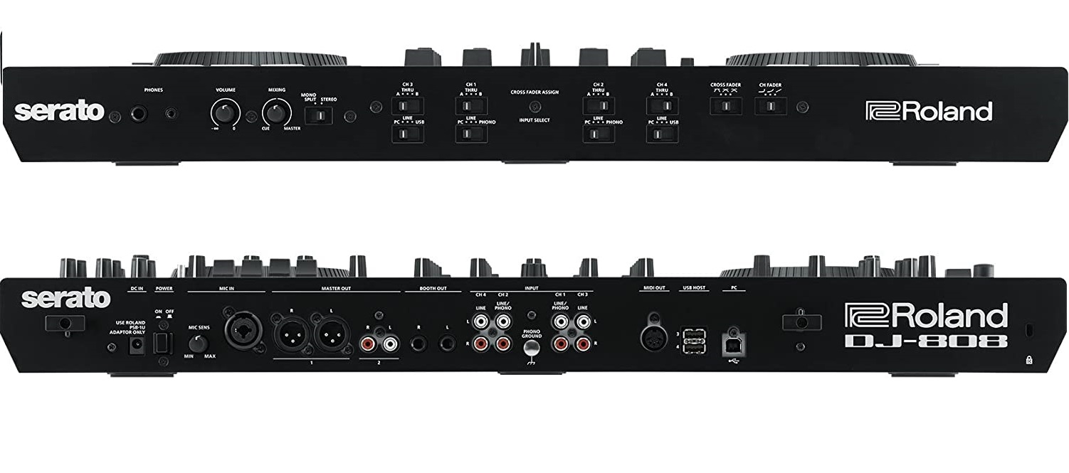 Roland DJ-808 4-deck Serato DJ Pro Controller with Drum Machine and Vocal Transformer