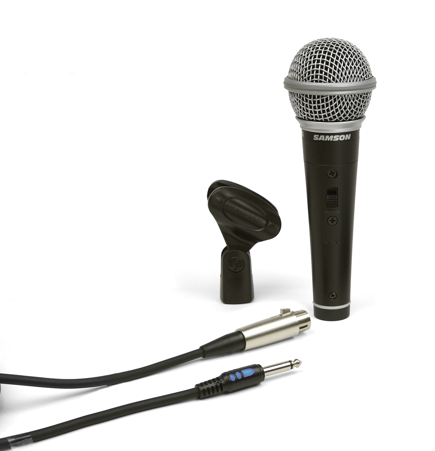 Samson R21S Dynamic Microphone with XLR to 14 Mic Cable and Mic Clip