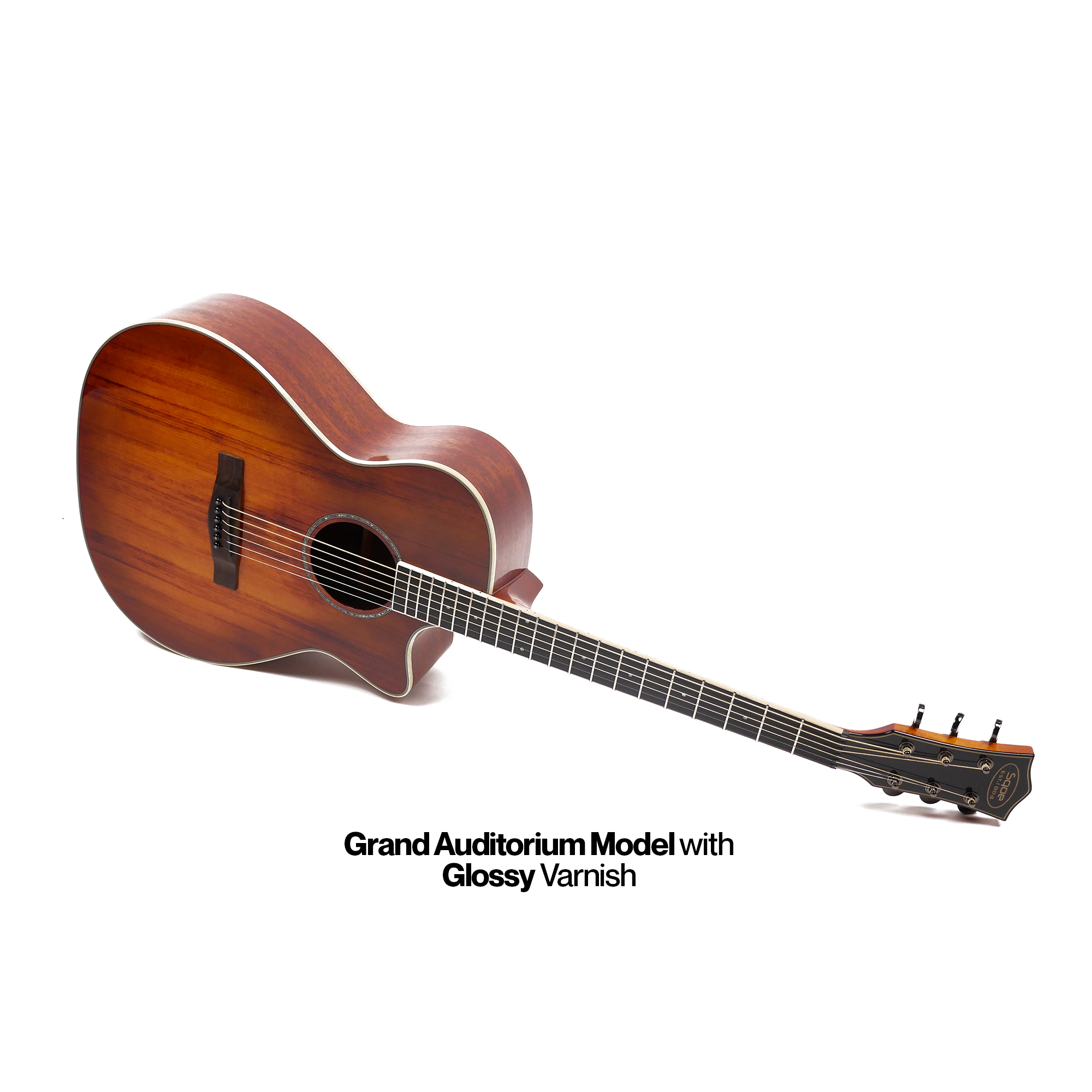 SQOE S340 FGCS Solid top Acoustic Guitar - Cherry Burst Gloss