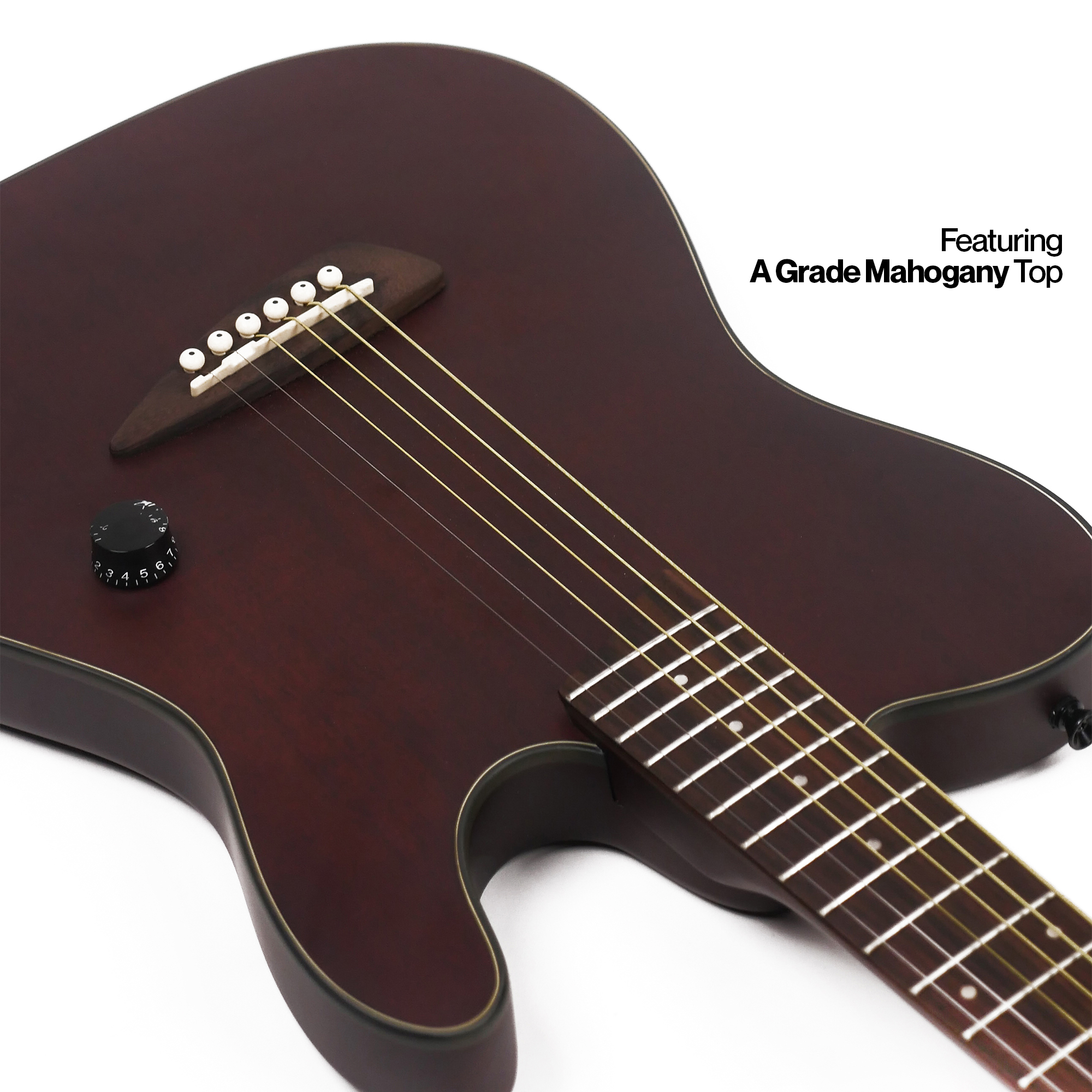 SQOE SETL800 Acoustic Electric Stage Silent Guitar - Natural Dark Mahogany