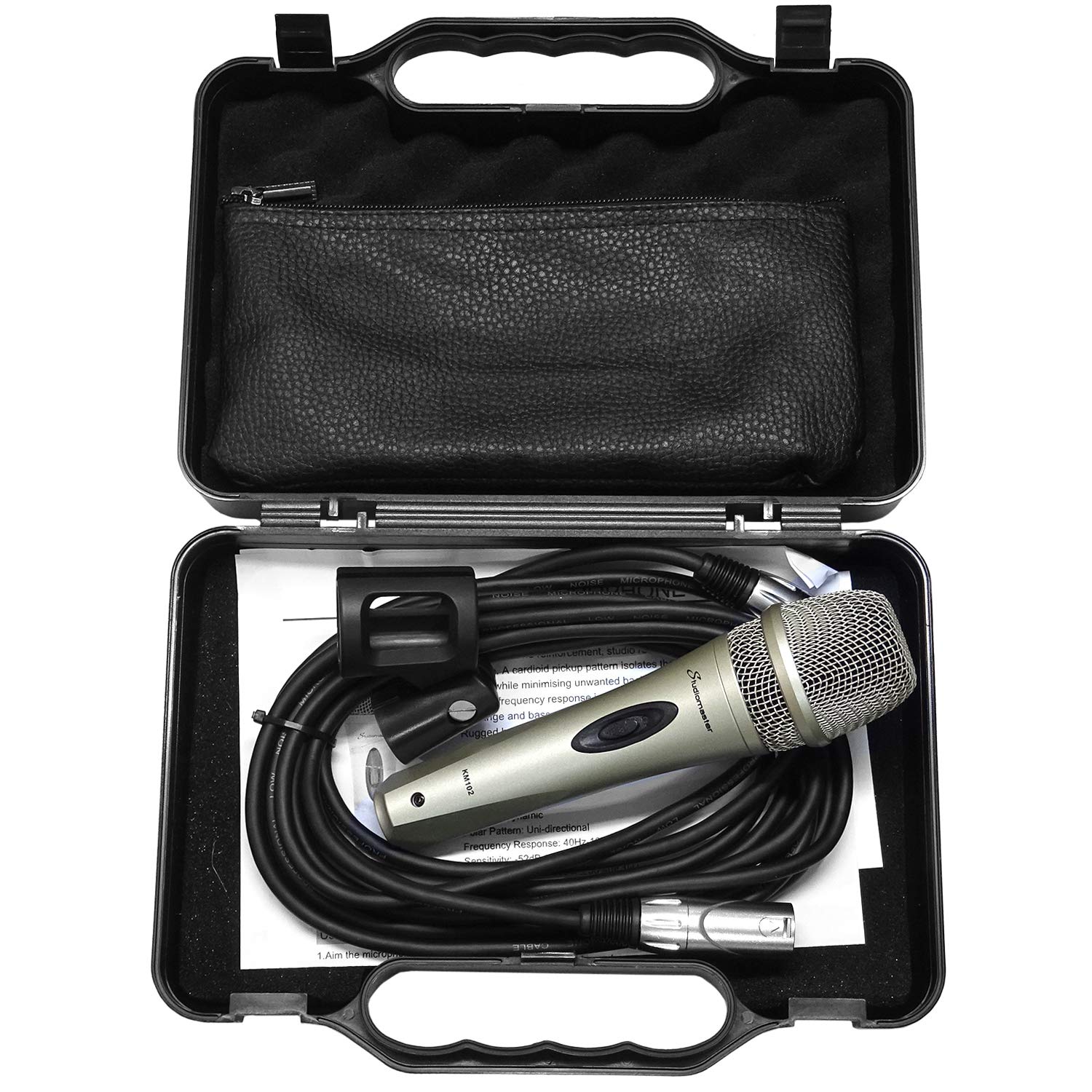 STUDIOMASTER KM102 MICROPHONE with Case holder and 5 meter cable