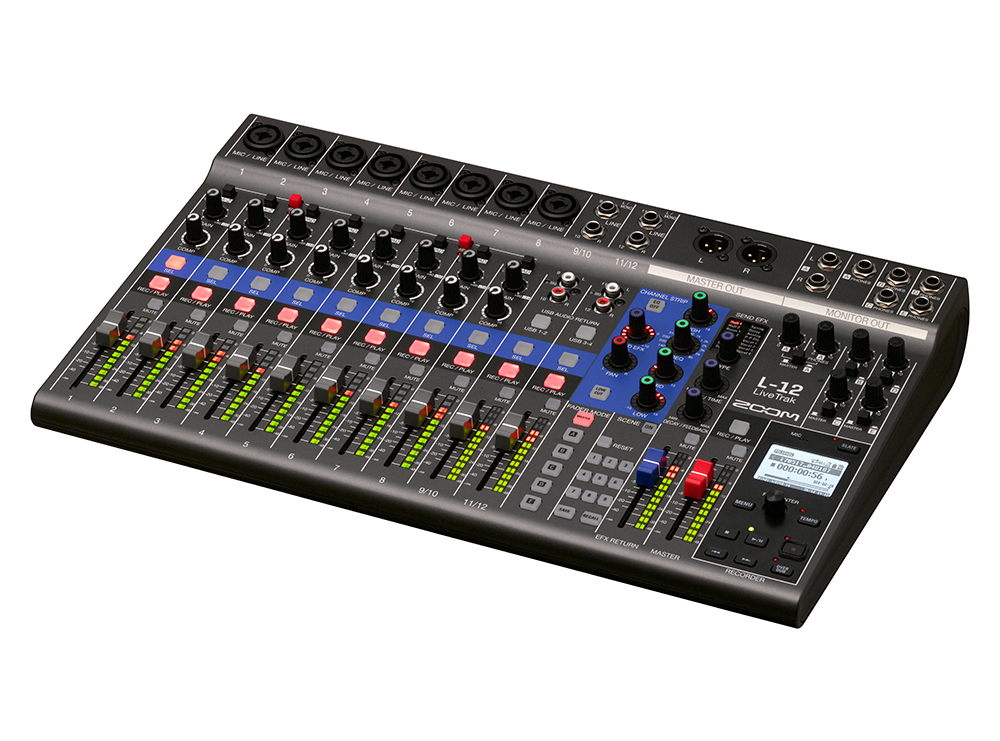 Zoom LiveTrak L-12 12-channel Digital Mixer  Recorder