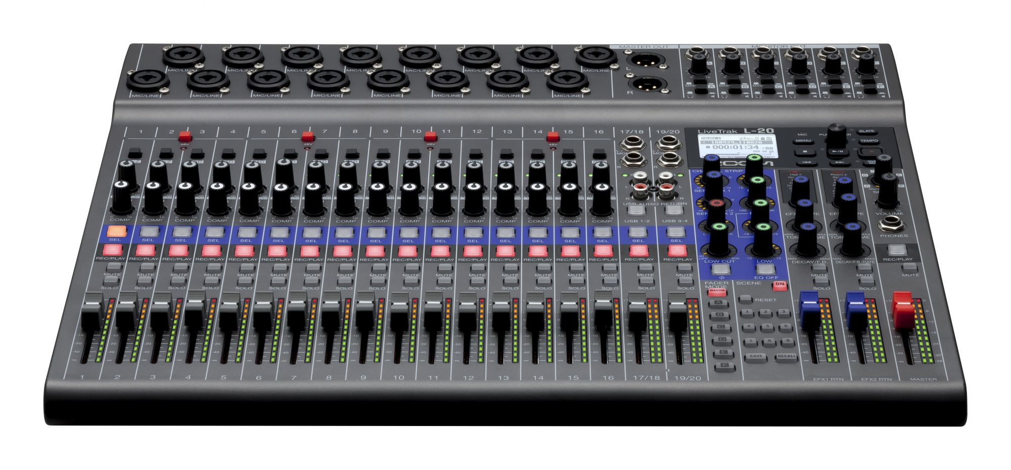 Zoom LiveTrak L-20 20-channel Digital Mixer  Recorder