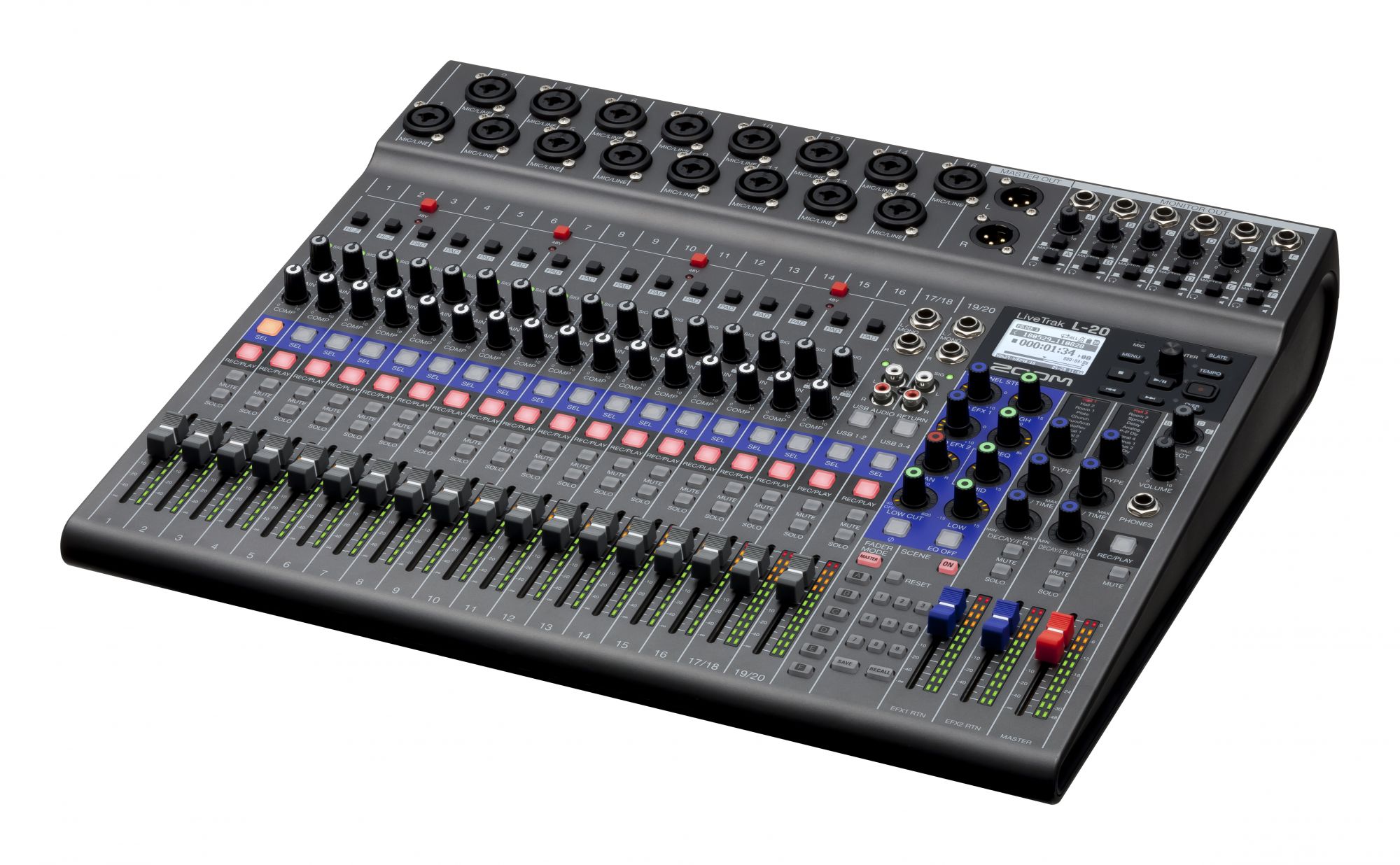 Zoom LiveTrak L-20 20-channel Digital Mixer  Recorder