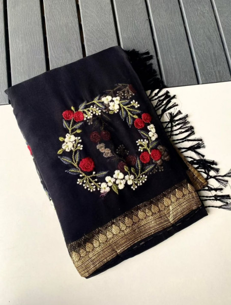 chiffon embroidery saree