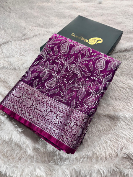 Premium saten silk chickenkari saree