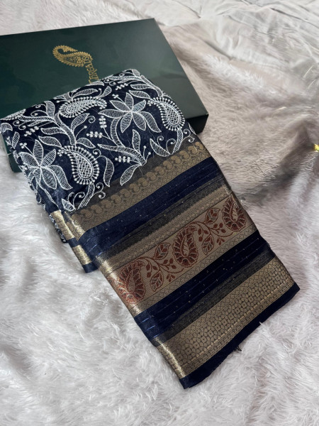 Premium Banarasi chickenkari silk saree