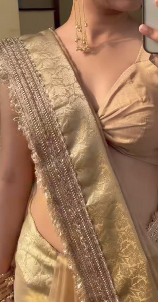 Banarasi tissue silk saree with designer lace