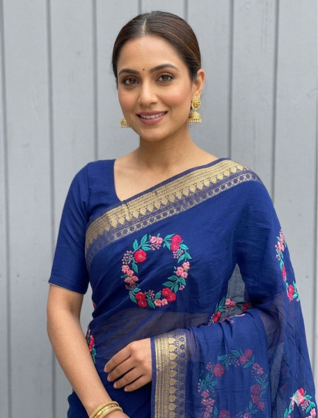 chiffon embroidery saree