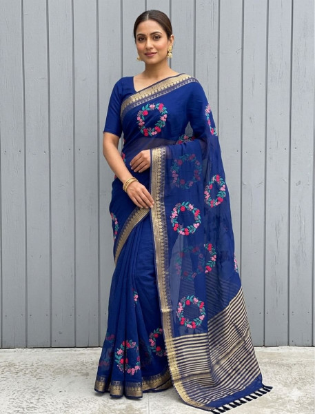 chiffon embroidery saree