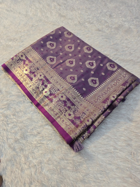 Banarasi Satin Silk Saree With Heavy Zari Richpallu