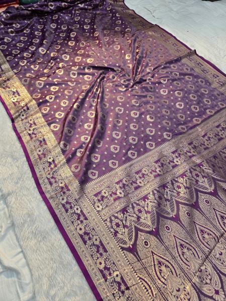 Image of Banarasi Satin Silk Saree With Heavy Zari Richpallu