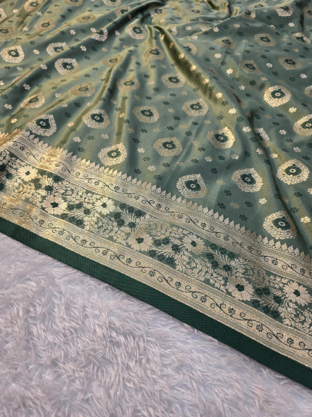 Image of Banarasi Satin Silk Saree With Heavy Zari Richpallu