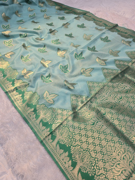 Image of Banarasi linen silk saree