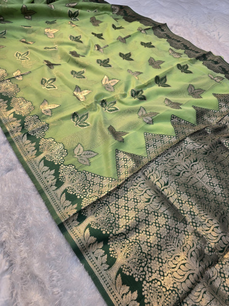 Image of Banarasi linen silk saree