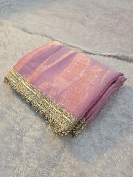 Premium Shimmer Silk With Lace