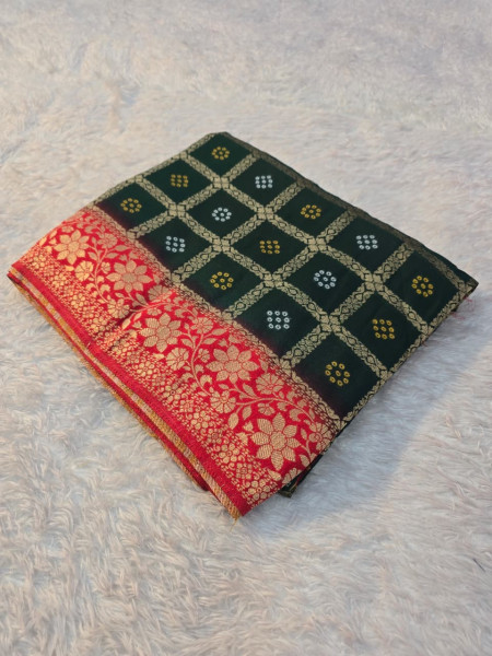Premium Georgette Bandhani Silk Saree