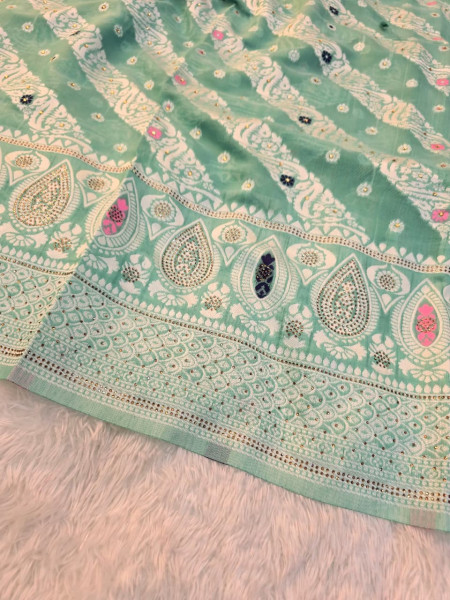 Banarasi Cotton Silk with Swarovski Work