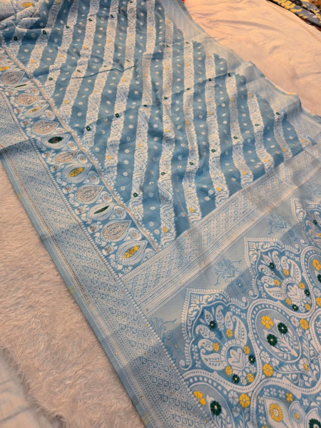 Image of Banarasi Cotton Silk with Swarovski Work