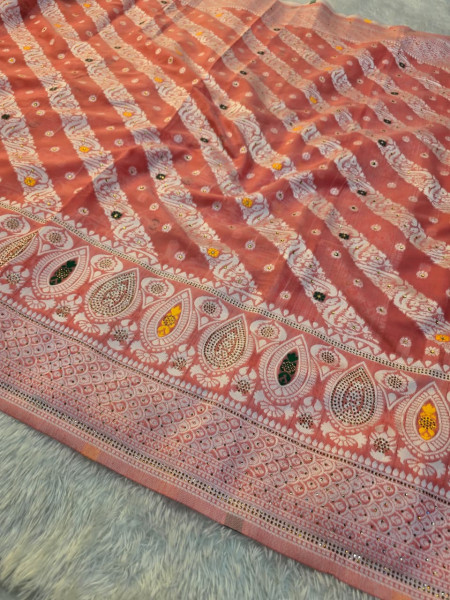 Banarasi Cotton Silk with Swarovski Work