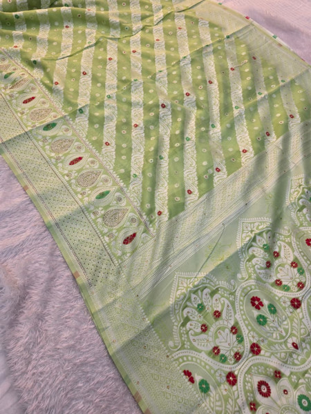 Image of Banarasi Cotton Silk with Swarovski Work