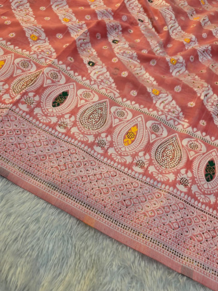 Banarasi Cotton Silk with Swarovski Work