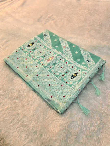 Banarasi Cotton Silk with Hand Stone Work