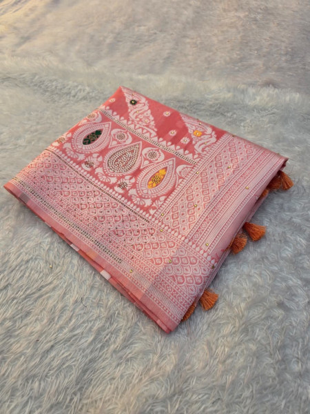 Banarasi Cotton Silk with Swarovski Work