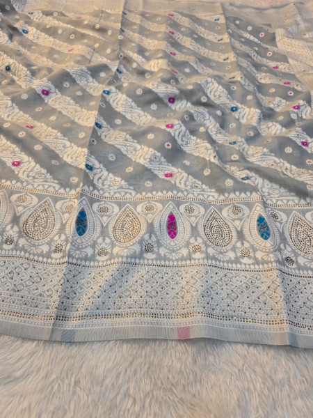 Banarasi Cotton Silk with Swarovski Work