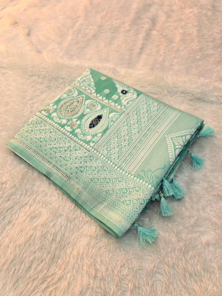 Banarasi Cotton Silk with Swarovski Work