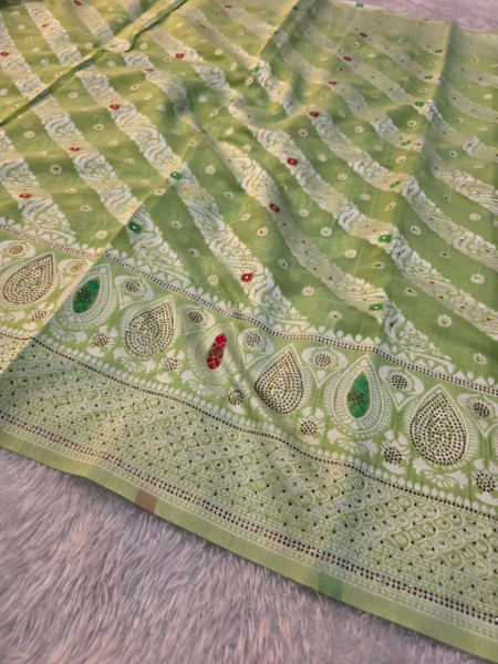 Banarasi Cotton Silk with Swarovski Work