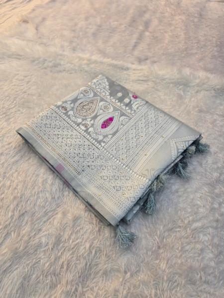 Banarasi Cotton Silk with Swarovski Work
