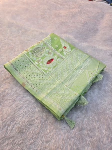 Banarasi Cotton Silk with Swarovski Work