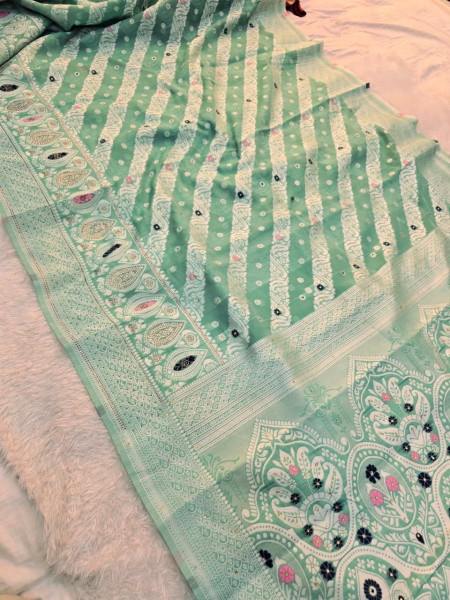 Image of Banarasi Cotton Silk with Swarovski Work