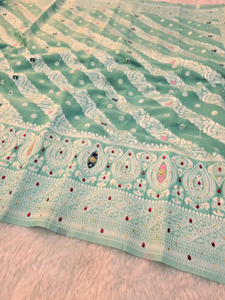 Banarasi Cotton Silk with Hand Stone Work