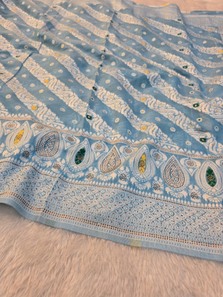 Banarasi Cotton Silk with Swarovski Work