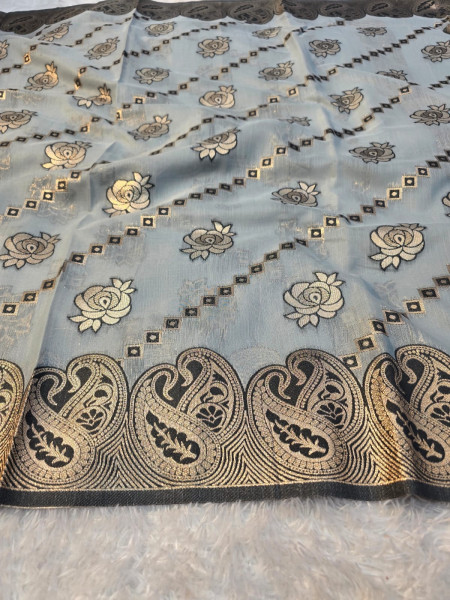 Banarasi linen silk saree