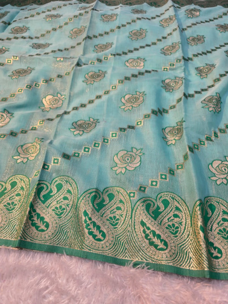 Banarasi linen silk saree