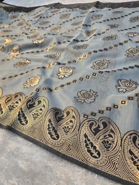 Banarasi linen silk saree