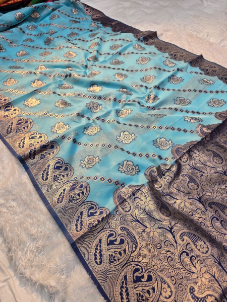 Image of Banarasi linen silk saree