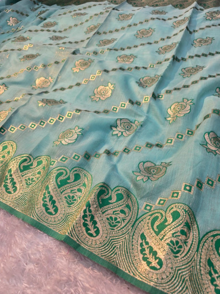 Banarasi linen silk saree