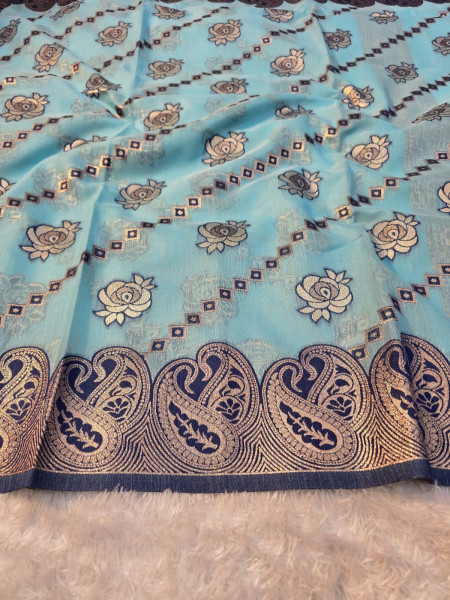 Banarasi linen silk saree