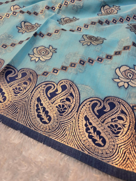 Banarasi linen silk saree