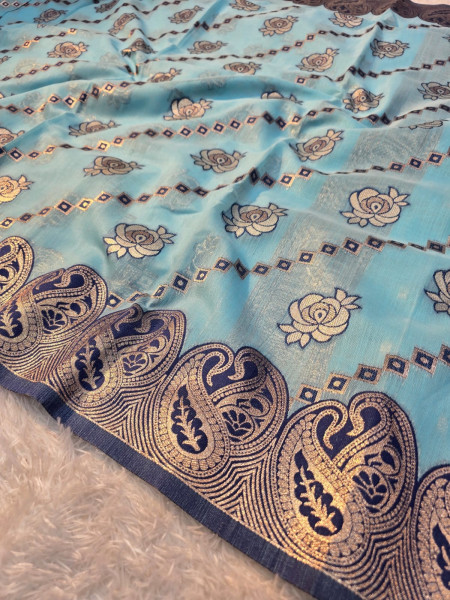 Banarasi linen silk saree