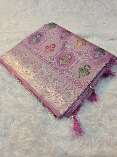 Premium Pashmina Silk Silver Zari Saree