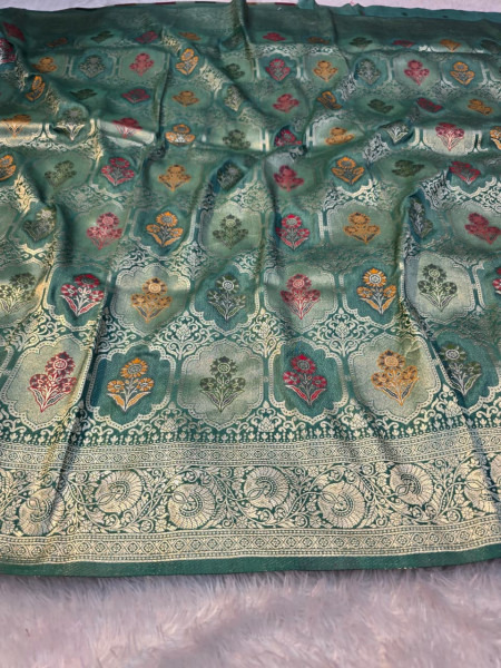 Premium Pashmina Silk Silver Zari Saree