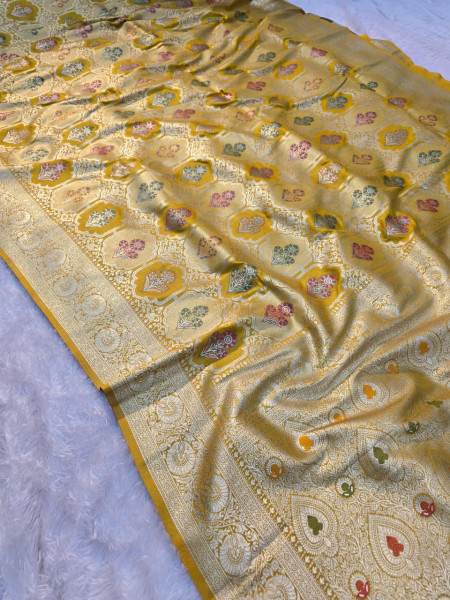 Image of Premium Pashmina Silk Silver Zari Saree