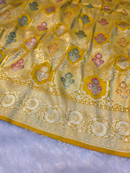 Premium Pashmina Silk Silver Zari Saree
