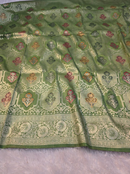 Premium Pashmina Silk Silver Zari Saree