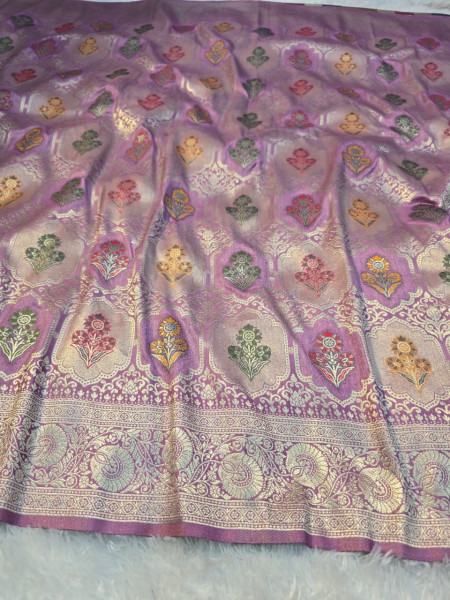 Premium Pashmina Silk Silver Zari Saree